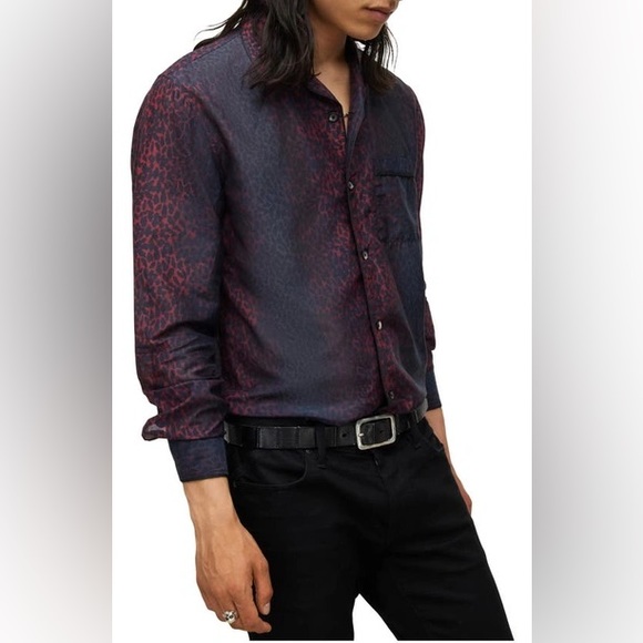 John Varvatos Farron Ombre animal print shirt. Size XS BNWT - Picture 2 of 7